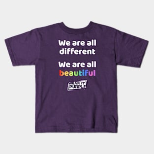 Wear It Purple Day We are all different We are all beautiful Kids T-Shirt